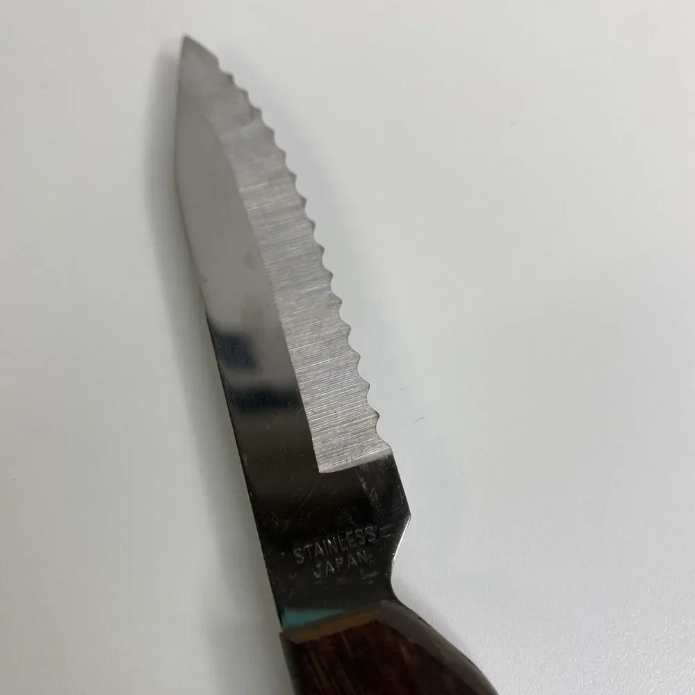 Vintage Royalton Serrated Knife Stainless Japan Mid Century Hook on End 3